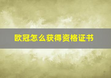 欧冠怎么获得资格证书