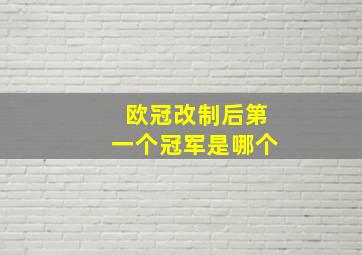 欧冠改制后第一个冠军是哪个