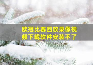 欧冠比赛回放录像视频下载软件安装不了