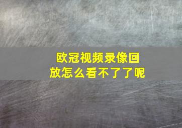 欧冠视频录像回放怎么看不了了呢