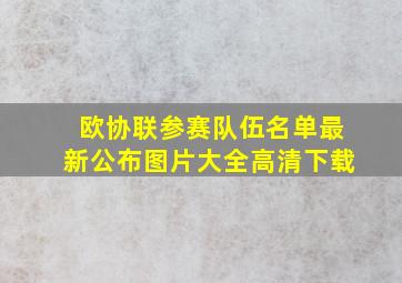 欧协联参赛队伍名单最新公布图片大全高清下载