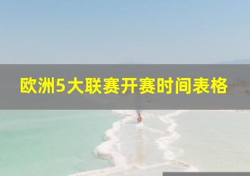 欧洲5大联赛开赛时间表格