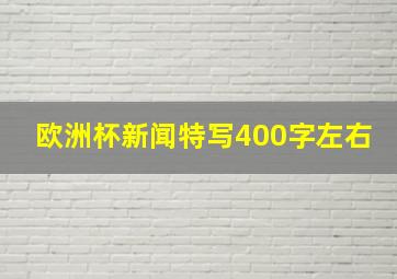 欧洲杯新闻特写400字左右