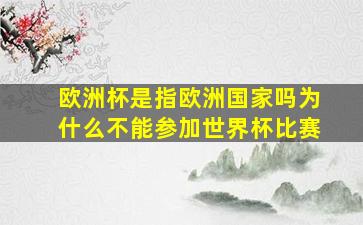 欧洲杯是指欧洲国家吗为什么不能参加世界杯比赛