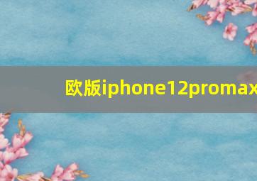 欧版iphone12promax