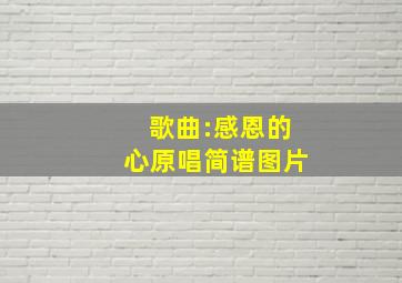 歌曲:感恩的心原唱简谱图片