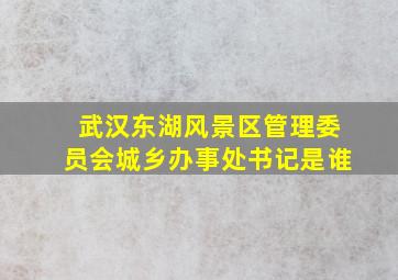 武汉东湖风景区管理委员会城乡办事处书记是谁