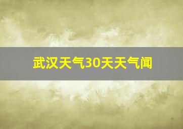 武汉天气30天天气闻