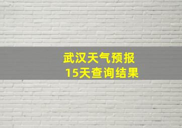 武汉天气预报15天查询结果