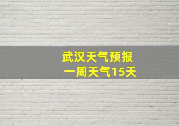 武汉天气预报一周天气15天