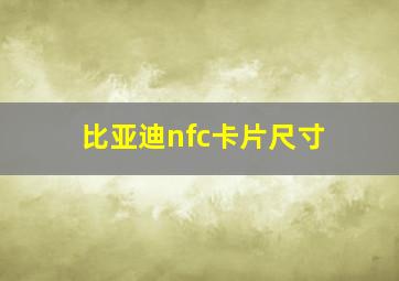 比亚迪nfc卡片尺寸