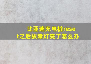 比亚迪充电桩reset之后故障灯亮了怎么办