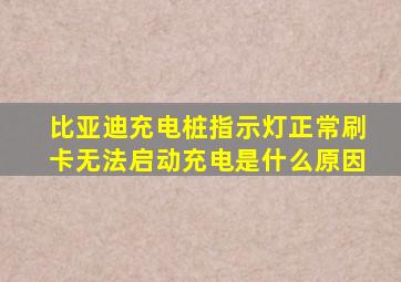 比亚迪充电桩指示灯正常刷卡无法启动充电是什么原因