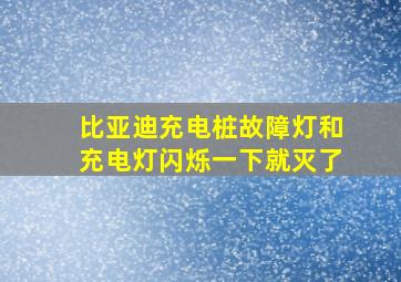 比亚迪充电桩故障灯和充电灯闪烁一下就灭了