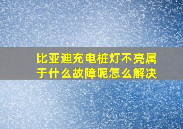 比亚迪充电桩灯不亮属于什么故障呢怎么解决