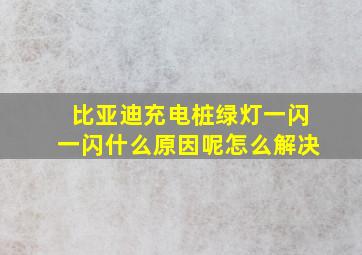 比亚迪充电桩绿灯一闪一闪什么原因呢怎么解决