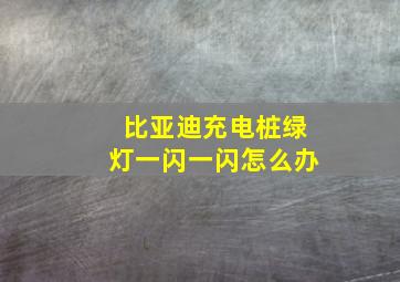 比亚迪充电桩绿灯一闪一闪怎么办