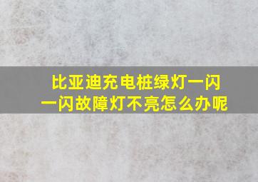 比亚迪充电桩绿灯一闪一闪故障灯不亮怎么办呢