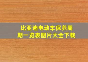 比亚迪电动车保养周期一览表图片大全下载