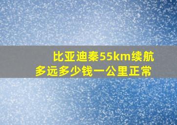 比亚迪秦55km续航多远多少钱一公里正常