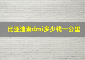 比亚迪秦dmi多少钱一公里