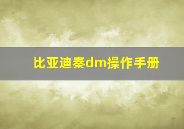 比亚迪秦dm操作手册