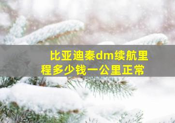 比亚迪秦dm续航里程多少钱一公里正常