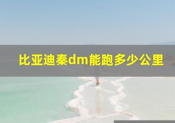 比亚迪秦dm能跑多少公里