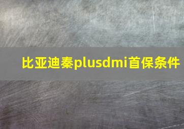 比亚迪秦plusdmi首保条件