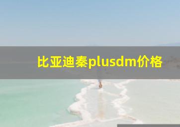 比亚迪秦plusdm价格