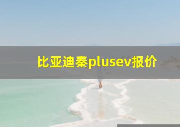 比亚迪秦plusev报价