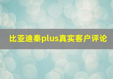 比亚迪秦plus真实客户评论