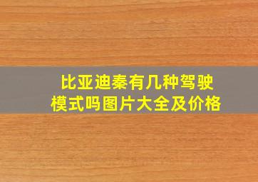 比亚迪秦有几种驾驶模式吗图片大全及价格