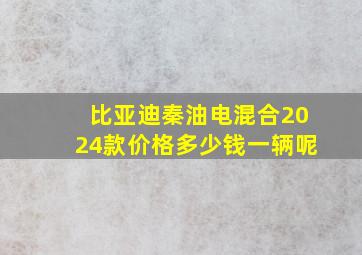 比亚迪秦油电混合2024款价格多少钱一辆呢