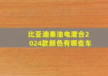 比亚迪秦油电混合2024款颜色有哪些车