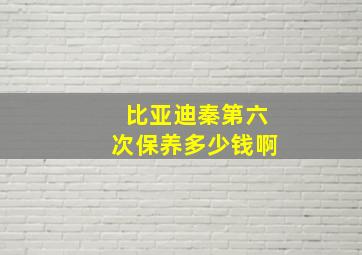 比亚迪秦第六次保养多少钱啊