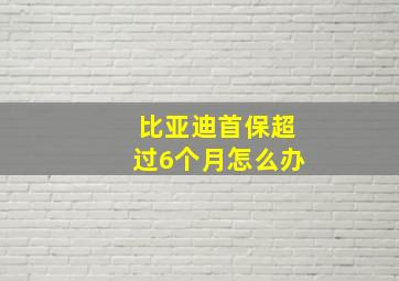 比亚迪首保超过6个月怎么办