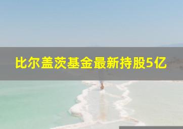 比尔盖茨基金最新持股5亿