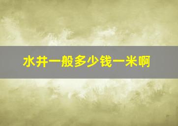 水井一般多少钱一米啊