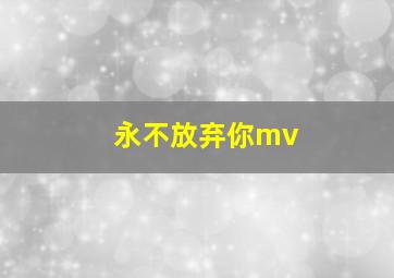 永不放弃你mv