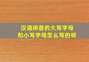 汉语拼音的大写字母和小写字母怎么写的呀