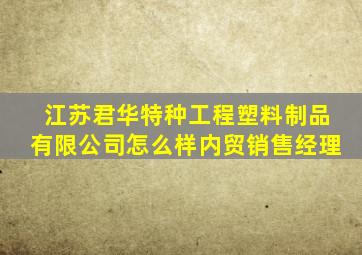 江苏君华特种工程塑料制品有限公司怎么样内贸销售经理