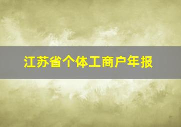 江苏省个体工商户年报