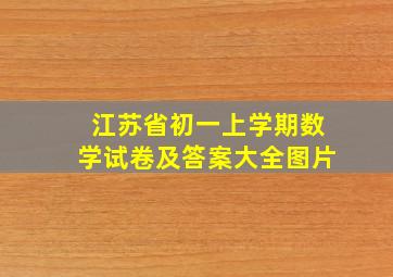 江苏省初一上学期数学试卷及答案大全图片