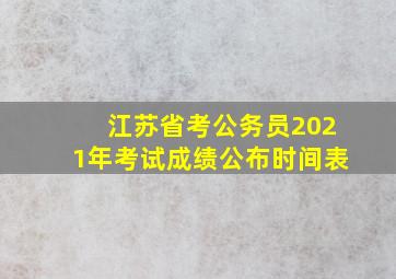 江苏省考公务员2021年考试成绩公布时间表