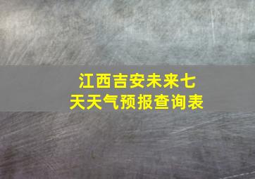 江西吉安未来七天天气预报查询表