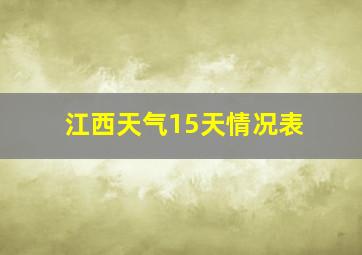 江西天气15天情况表