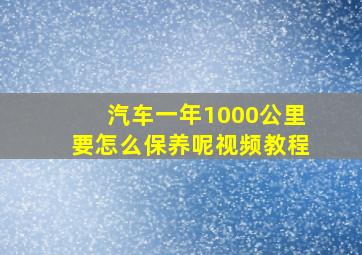 汽车一年1000公里要怎么保养呢视频教程