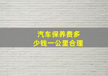 汽车保养费多少钱一公里合理