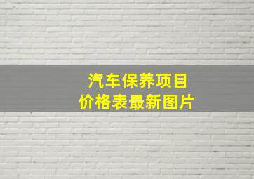 汽车保养项目价格表最新图片